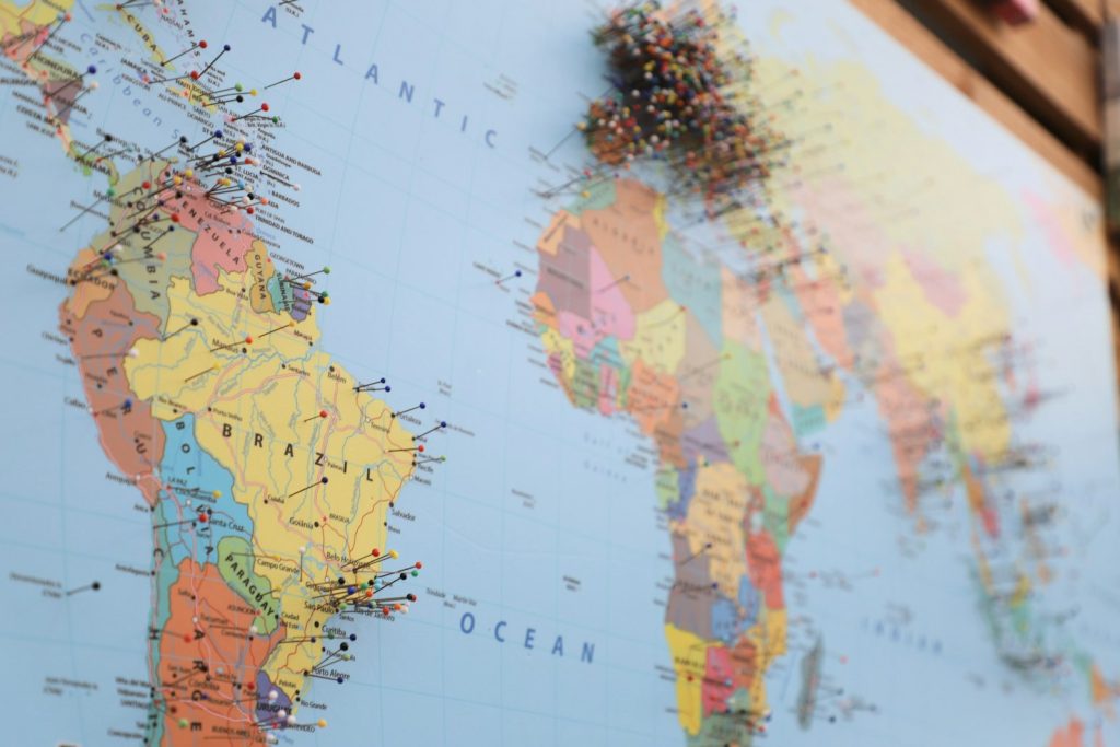How to Translate a WordPress Website into Russian with AI Map with location pins representing Russian website translation