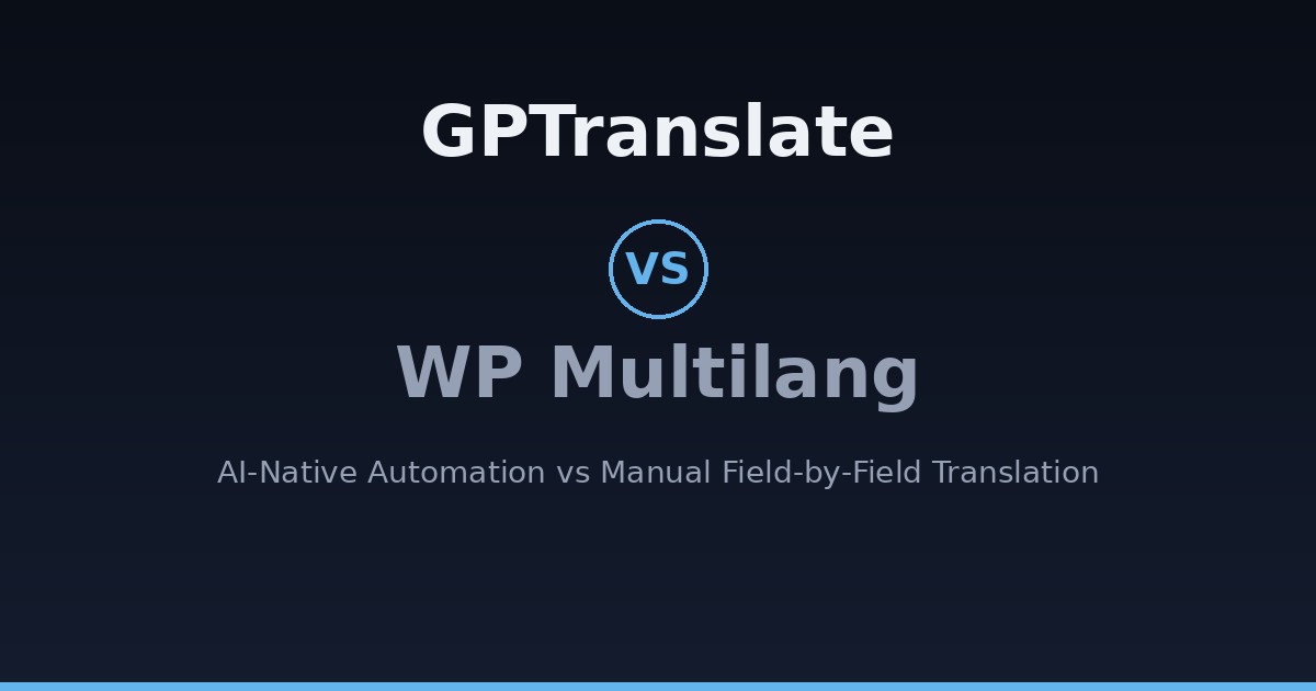 GPTranslate vs WP Multilang comparison