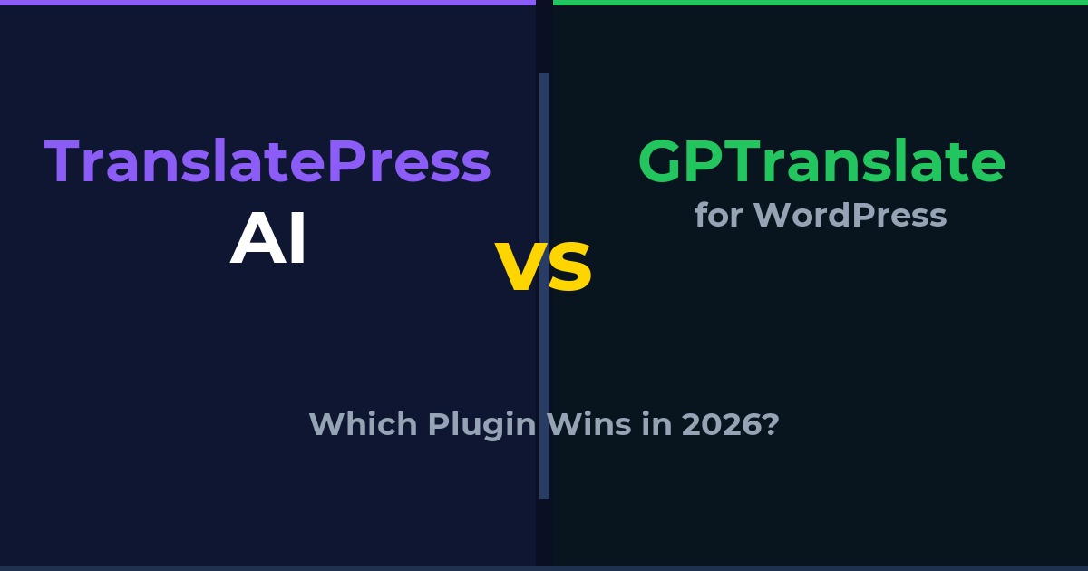 TranslatePress AI와 GPTranslate 중 어떤 플러그인이 2026년 승자가 될까요?